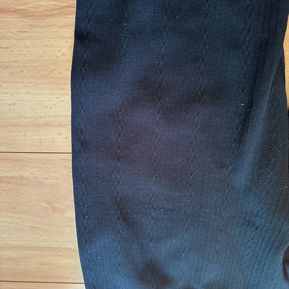 Maurices Fleece Black leggings 0X cable knit style decorative cuff warm cozy. - Picture 3 of 6